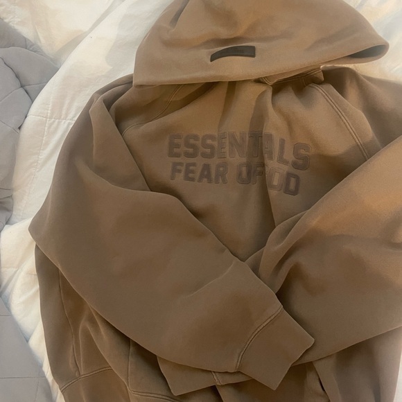 real brown essentials hoodie barely worn - Picture 1 of 4